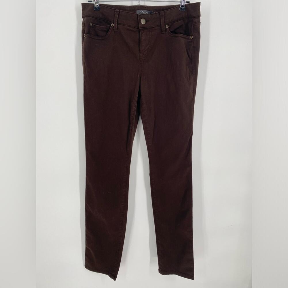 Level 99 Jeans Lily Skinny Straight Midrise Jeans Brown 29